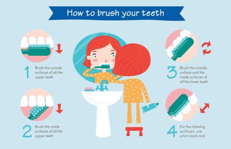 How to brush your teeth infographic - Anchorage Pediatric Dentistry Dental Education, Dental Tips, Brush Teeth, Kids Teeth, Brush Teeth Kids, Brush Your Teeth, Teeth Health, Best Teeth Whitening, Abc For Kids