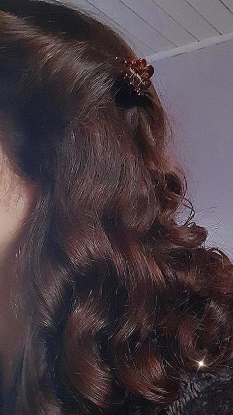 Scarlet O'hair, 70s Brunette Hair, Vintage Prom Hairstyles, Brushed Out Curly Hair, Brown Hair With Curls, Vintage Brown Hair, Fluffy Brown Hair, Beautiful Updos, Hair With Curls