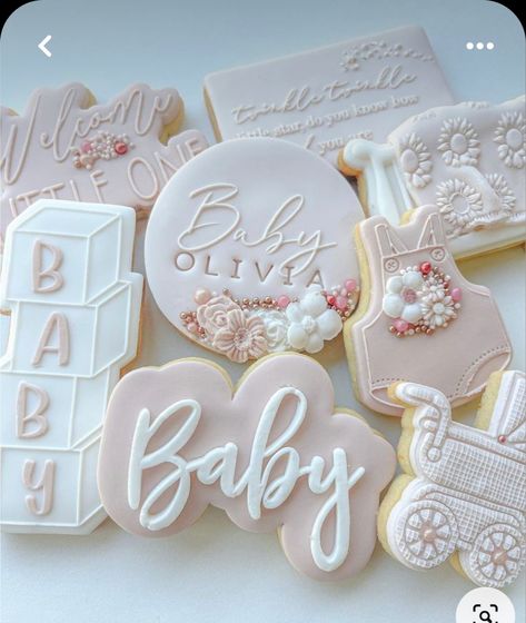 Baby Girl Cookies For Showers, Baby Girl Cookies Decorated, Baby Shower Girl Cookies, Baby Girl Sugar Cookies, Pink Baby Shower Cookies, Boho Baby Shower Cookies, Baby Shower Cookies For Girl, Baby Sugar Cookies, Baby Girl Shower Cookies