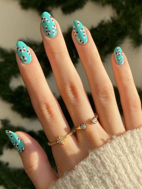 Candy Nails Designs, Mint Nails, Beachy Nails, Candy Cane Nails, Christmas Nails Easy, Nail Art Designs Summer, Nail Candy, Cute Summer Nails, Cute Candy