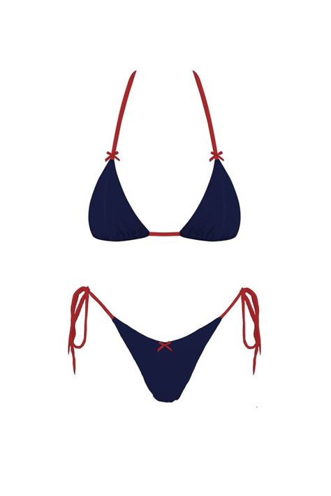 Navy Red Julia Bikini Set Navy Blue Two Piece Outfit, 4th July Outfit, 4th Of July Bikinis, Swim Outfit, Summer Two Piece Outfits, Swimsuit Inspo, 4th Of July Outfit, Red Two Piece, Beach Wear Outfits