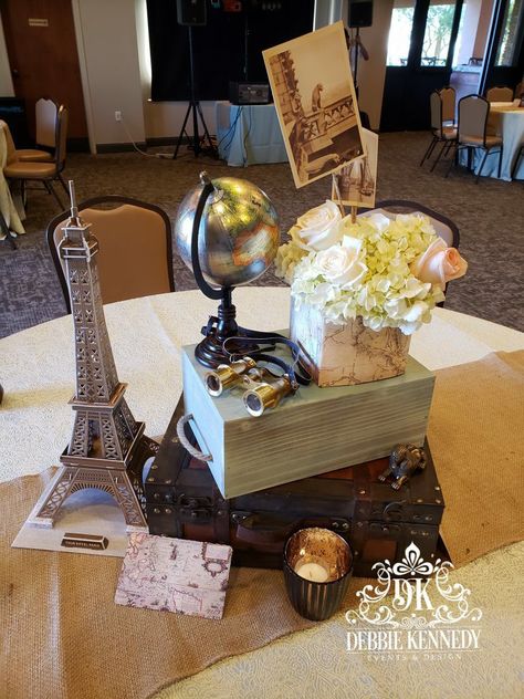 Around The World Prom Theme, Travel Centerpieces, Aviation Wedding Theme, Airplane Birthday Party Decorations, Travel Theme Bridal Shower, Travel Party Theme, Adventure Baby Shower, Renewal Wedding, Airplane Birthday Party