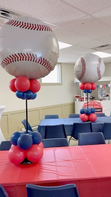 Balloon & Event Stylist on Instagram: "New business owners: stop stressing about your friends and family not supporting you. God will place complete strangers that will become amazing clients and friends along your path. It will all work out, stay motivated! ✨ • • • • • #njkidsparties #njkidsbirthday #baseballtheme #vintagebaseballparty #rookieoftheyearparty #explore #fypppppppppppppppppppppppppppppppppppppppppppppppppppppppppppppppppppppp #njballoonartist #njeventplanner" Baseball Birthday Party Centerpieces, Baseball Balloon Bouquet, Sandlot Decorations, Phillies Birthday Party, Baseball Balloon Garland, Baseball Balloons, Vintage Baseball Party, Athletic Banquet, Baseball Decorations