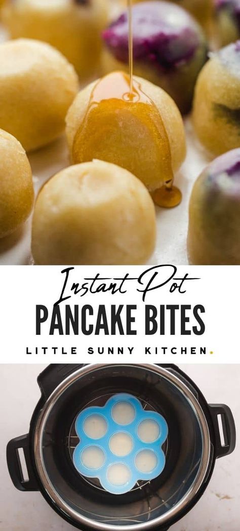 Make these fluffy Instant Pot pancake bites for your next family breakfast! They're so easy and quick to make, and they're really fun to eat! Bite-size pancakes with different flavors, blueberry, chocolate chip, the possibilities are endless! #instantpotbreakfast #instantpotpancake #pancakebites #instantpotmuffins Instant Pot Pancake Bites, Classic Pancake Recipe, Ip Recipes, Egg Bites Recipe, Sunny Kitchen, Pancake Bites, Camping Snacks, Family Breakfast, Meat Snacks