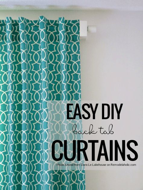 Simple Sewn Back Tab Curtains Back Tab Curtains, Curtain Tutorial, Sewing Curtains, Projek Menjahit, Tab Curtains, Homemade Home Decor, No Sew Curtains, Sewing Easy Diy, How To Make Curtains