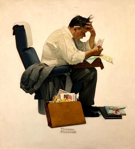 An American Artist | off the leash Traveling Salesman, Norman Rockwell Art, Rockwell Paintings, Norman Rockwell Paintings, People Cutout, American Illustration, Red Painting, Norman Rockwell, Museum Collection