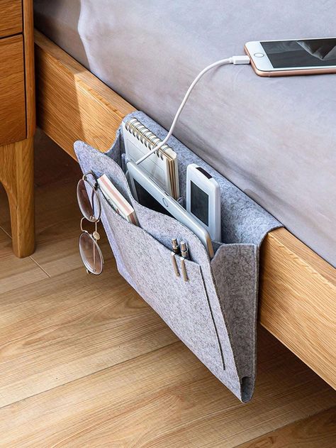 1pc Bedside Hanging Storage Bag For Phone, Magazine, Remote, Glasses, With Small Pouch, Wall-mounted Basket for Sale Australia| New Collection Online| SHEIN Australia Dorm Bed, Remote Holder, Bedside Storage, Water Bottle Holder, Art N Craft, Hanging Organizer, Water Bottle Holders, Dorm Bedding, Small Pouches