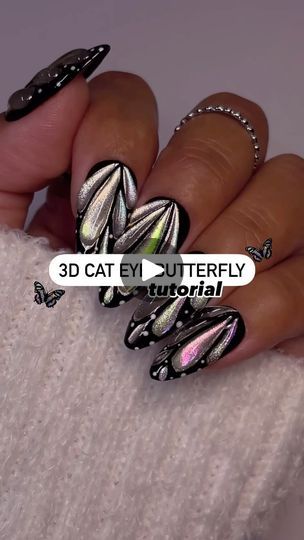 7.6K views · 1.4K reactions | How to: 3D cat eye butterfly nails 🦋🧲💅🏽💫 
Save & share for inspo, Follow for more tutorials!

Using @dndgel (code: JEN25)
•Silver Lynx 09
•Chrome Powder Neon Set 01
•Top Gel 
•Rhinestone Adhesive Clear 3D Gel
•Cylindrical Cat Eye Magnet
•Nail Art Liner Brush 09

#butterflynails #3dnailart #3dnails #cateyenails #uñas #nails #summernails #summerstyle #dndgelpolish #dndgel #magneticnails #holographicnails #holonails #chromenails #chromenailart #3dnail #nailinspo #howto #nailarttutorial #nailvideos #nailtutorial #tutorial #stepbystep | Jeanette Flores | Global Genius · Chill Pill Prescription Eye Butterfly, Holo Nails, Chrome Nail Art, Dnd Gel Polish, Butterfly Nails, Liner Brush, Magnetic Nails, Chrome Powder, Chill Pill