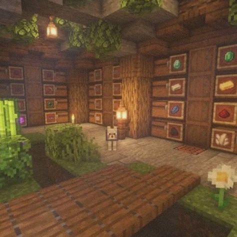 Minecraft Storage Room, Chalet Minecraft, Minecraft Storage, Houses Blueprints, Minecraft Underground, Construction Minecraft, Case Minecraft, Room Grunge, Minecraft Decoration