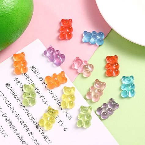 Cream Glue Phone Case, Cute Gummy Bear, Gummy Bear Charms, Kit Manicure, Making Bracelets, Colorful Candy, Gummy Bear, Make A Gift, Bear Design