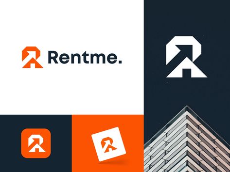 Rentme Logo | Real Estate, Home, Property Logo Design by Sumon Yousuf for Wonlift on Dribbble Property Management Logo Design, Property Logo Design Real Estates, Modern Real Estate Logo, Real Estate Logo Design Modern, Sales Logo Design, Real Estate Branding Design, Real Estate Brand Identity, Real Estate Logo Ideas, Realestate Logo