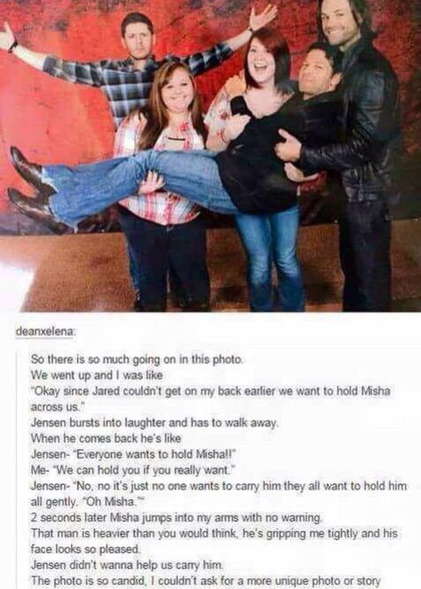 Love this. So great! Supernatural Photo Op, Funny Celebrities, Photo Of People, Supernatural Actors, Funny Photo, Supernatural Memes, Odaiba, Supernatural Funny, Supernatural Cast