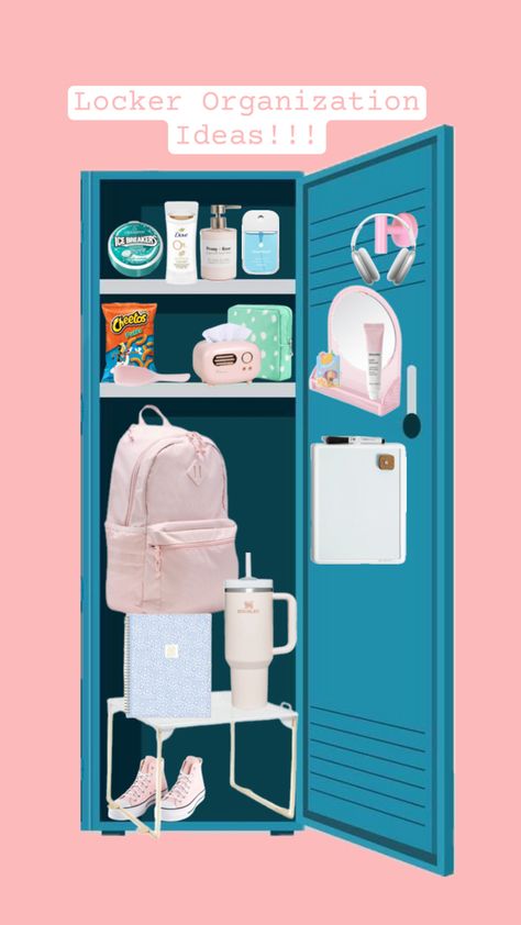 Cute ways to organize your locker at school!! #locker #organization #school Locker Organization Ideas, School Locker Organization, Organization School, Locker Organization, School Locker, School Kit, School Lockers, Ways To Organize, At School