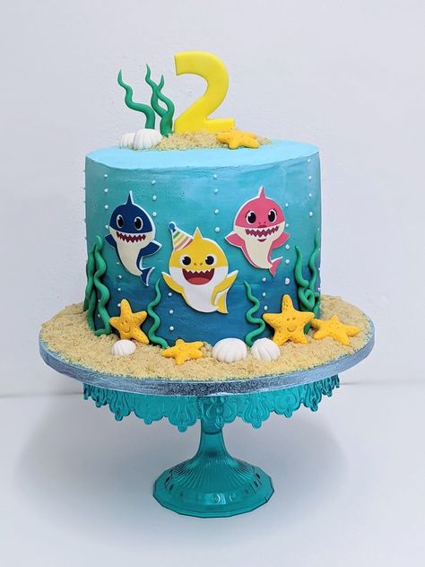 Boys Theme Cake, Baby Shark Birthday Cake Boy, Shark Themed Birthday Cake, Baby Boy Birthday Cake 2nd, 2 Nd Birthday Cake Girl, Birthday Cake Boys 2nd, 2nd Birthday Boy Cake, Second Birthday Cake Boy, Baby Shark Birthday Party Boy Cake