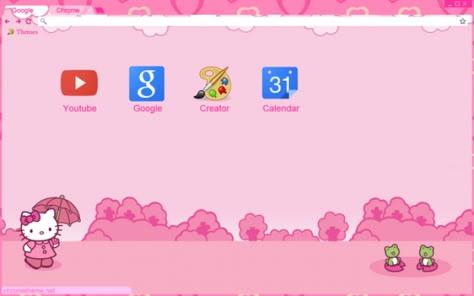 Pink Love from Hello Kitty Chrome Theme - ThemeBeta Chrome Theme, Cute Themes, Google Chrome, Theme Ideas, Pink Love, Hello Kitty, Layout, Kitty, The Creator