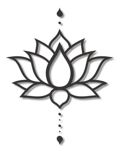 Quadro mandala flor de lotus decorativa mdf vazado premium - imperatri Lotus Flower Stencil, Lotus Flower Stencil Patterns, Lotus Svg, Outline Of Lotus Flower, Lotus, Tatting, Tattoos