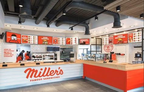 Sandwich Restaurant Design, Fast Food Restaurant Design Interiors, Fastfood Design Interiors, Sandwich Shop Interior, Sandwich Shop Design, Famous Sandwiches, Fastfood Design, Fast Food Restaurant Design, Fastfood Restaurant