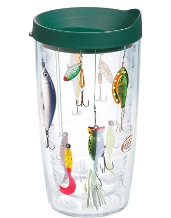 Fishing Wrap with Lid - 16oz tumbler Lure Making, Tervis Tumbler, Double Wall Glass, Halloween Vintage, Colorful Fish, Travel Cup, Fishing Gifts, Fish Design, Insulated Tumbler