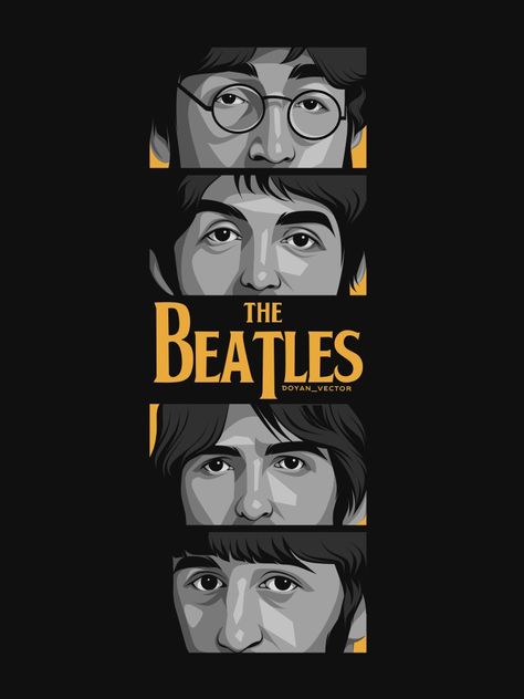 Beatles Ideas, Beatles Illustration, Beatles Pop Art, The Beatles T Shirt, Beatles Artwork, Beatles Wallpaper, Beatles Cartoon, Beatles T Shirt, Beatles Poster