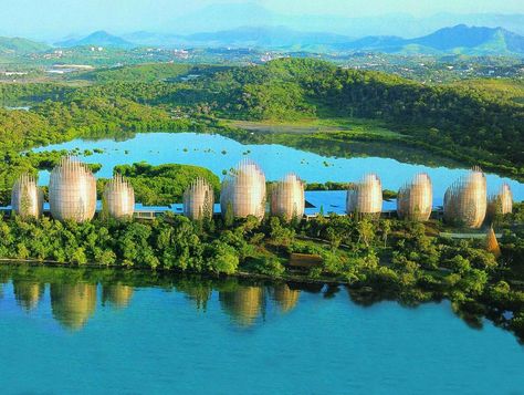 Jean-marie Tjibaou cultural centre. Noumea New Caledonia. Designed by Renzo Piano. Noumea New Caledonia, Bali Activities, Green Architect, Shading Device, College Architecture, Contemporary World, Jr Art, Sunset Boulevard, Renzo Piano