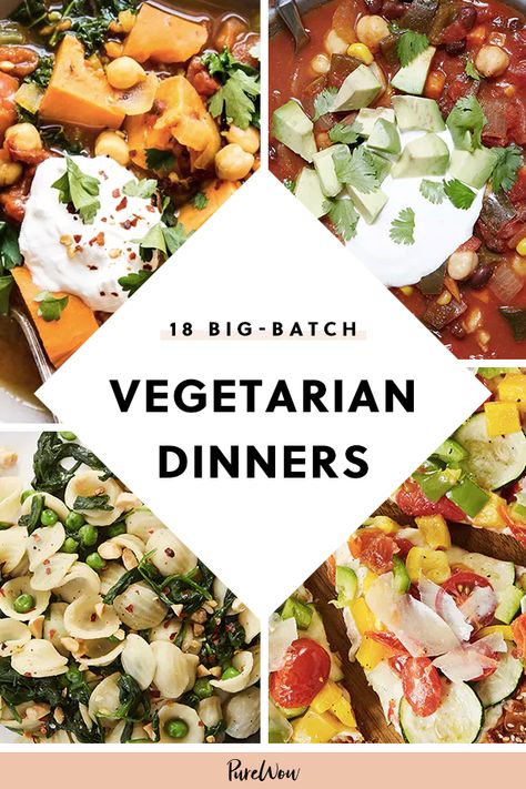 Vegetarian Dinner Party, Vegetables Dinner, Batch Cooking Recipes, Batch Meals, Vegetarian Dinner Recipes, Big Family Meals, Big Family Dinner, Easy Vegetarian Dinner, Recipe Vegetarian