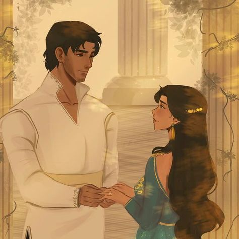 Jill on Instagram: "“He’s mine. Forever. In this world, and in the next.” - Breath of Fire (book 2) of Kingmaker Chronicles This scene is from one of my favourite fantasy romance series by the wonderful @amandabouchetauthor ! Cat and Griffin’s journey is beautiful and epic with Greek mythology, banter, and amazing side characters. I had the amazing opportunity to commission @hachandraws to bring this scene to life and I am overjoyed! #amandabouchet #apromiseoffire #kingmakerchronicles #art Kingmaker Chronicles, Of Fire And Stars, Literary Couples, Arabian Nights Book, Breath Of Fire, Mine Forever, Heavenly Bodies, Fire Book, Aladdin And Jasmine