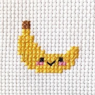 Tiny cute banana cross stitch pattern Banana Cross Stitch Pattern, Cross Stitch Mini Flowers, Banana Cross Stitch, Small Cute Cross Stitch Patterns, Cross Stitch Mini Patterns, Small Cross Stitch Patterns Free, Baby Cross Stitch Patterns Free, Cross Stitch Patterns Free Disney, Cross Stitch For Baby