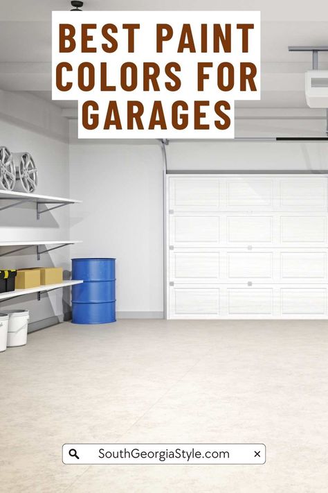 Looking to find the best paint color for your garage? These ideas and tips can help you find the perfect paint for your project. Neutral Garage Paint Colors, Garage Colour Ideas, Best Garage Wall Paint Colors, Best Paint For Garage Walls, Garage Paint Colors Walls Interiors, Painted Garage Walls Ideas, Garage Wall Colors Paint, Garage Interior Paint Color Ideas, Garage Colors Wall Ideas Paint