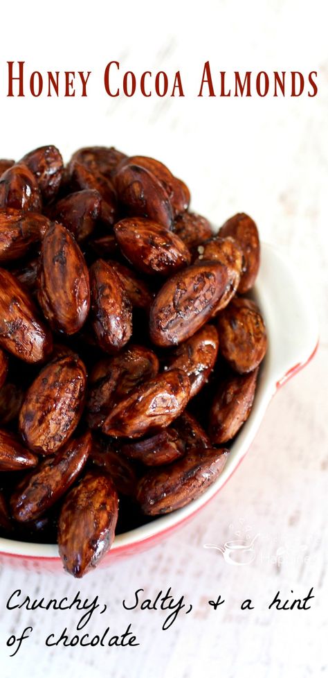 Honey Cocoa Roasted Almonds Baked Snacks, Paleo Friendly Desserts, Real Food Snacks, Yummy Healthy Snacks, Nut Recipes, Allergy Free Recipes, Paleo Snacks, Honey Roasted, Roasted Almonds