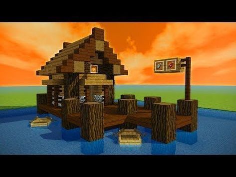 Fishing Minecraft, Minecraft Fishing Dock, Minecraft Cool, Construction Minecraft, Minecraft Lego, Minecraft Decoration, Rumah Minecraft Sederhana, Fishing Shack, Minecraft Houses Blueprints