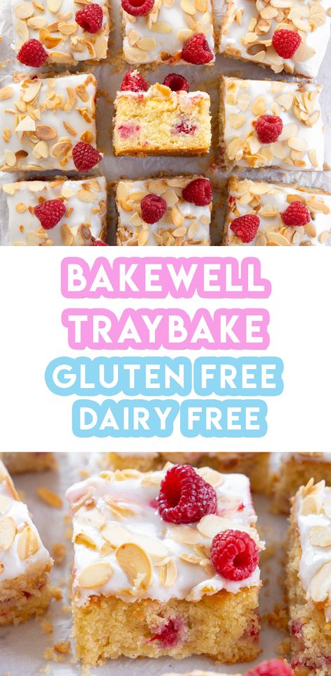 Vegan Traybake Recipes, Gluten Free Slices Recipes, Traybake Ideas, Easy Traybake Recipes, Bakewell Traybake, Gf Scones, Becky Excell, Traybake Recipes, Traybake Cake