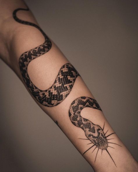 California King Snake Tattoo, Cottonmouth Snake Tattoo, Adder Snake Tattoo, Eyelash Viper Tattoo, Gaboon Viper Tattoo, Copperhead Snake Tattoo, Adder Tattoo, Viper Tattoo Design, Large Snake Tattoo