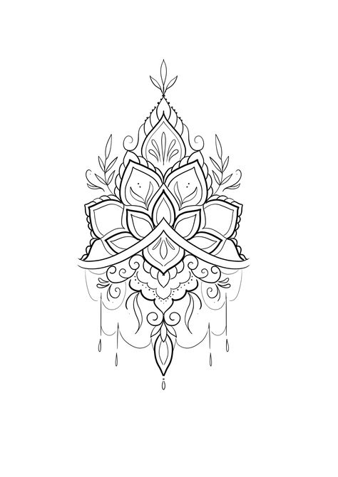 Ornamental Tattoo Design Sleeve, Mandala Foot Tattoo, Tattoo Bein Frau, Half Mandala Tattoo, Mandala Thigh Tattoo, Hamsa Tattoo Design, Mandela Tattoo, Floral Mandala Tattoo, Mandala Hand Tattoos