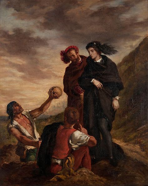 Eugène Delacroix | Hamlet and Horatio in the Graveyard | The Met Delacroix Paintings, Romanticism Artists, Shakespeare Hamlet, Eugène Delacroix, Istoria Artei, Ralph Fiennes, Romantic Art, William Shakespeare, Tom Hiddleston