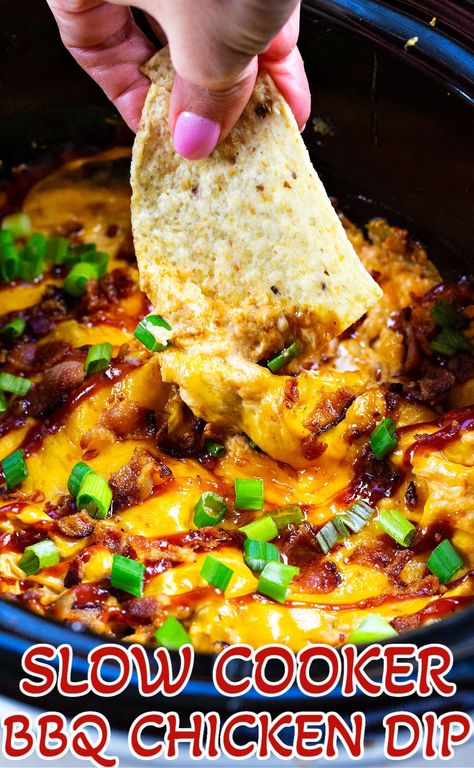 Slow Cooker BBQ Chicken Dip Bbq Chicken Dip Cream Cheese, Bbq Dip Recipes, Bbq Chicken Dip Recipe, Slow Cooker Barbeque Chicken, Chicken Dips Crockpot, Bbq Dip, Slow Cooker Dip Recipes, Char Board, Dip Recipes Crockpot