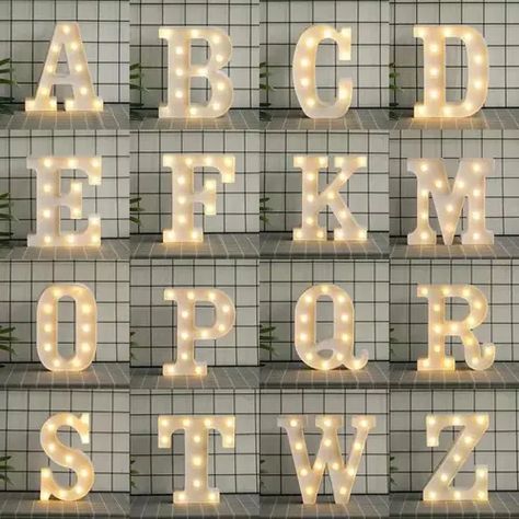 Alphabet Lighting, Nordic Style Home, Cardboard Letters, Alfabet Letters, Touch Table, Touch Table Lamps, Light Up Letters, Light Letters, Marquee Letters