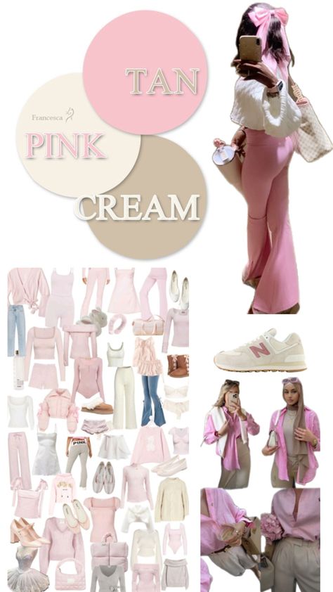 pink, tan, & cream color palette inspo 🎀🍦👡🎨 Tan Cream Color Palette, Cream Color Palette, Color Combination, Cream Color, Color Combinations, Color Palette, Cream, Pink, Color