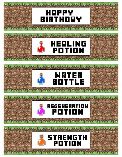 Minecraft Drink Labels, Minecraft Birthday Printables Free, Minecraft Food Labels Free, Minecraft Food Printables, Minecraft Stall, Free Printable Minecraft, Minecraft Printables Free, Minecraft Party Printables, Diy Minecraft Birthday Party