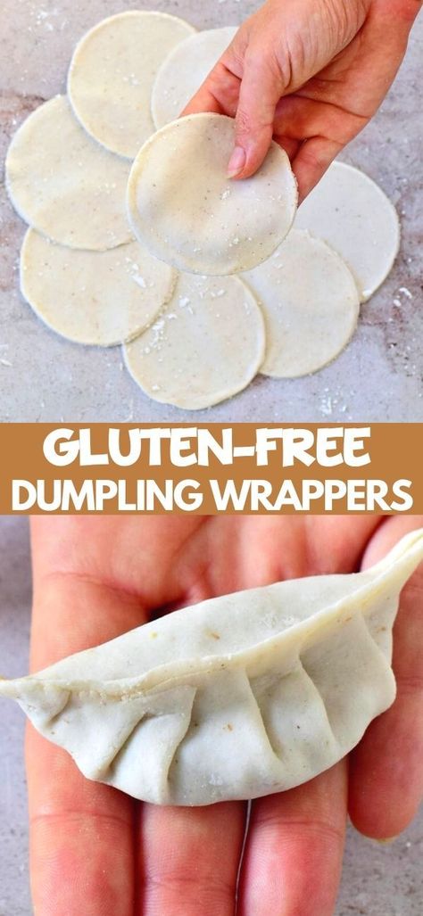 Gluten Free Dumpling Wrappers, Ella Vegan, Gluten Free Dumplings, Cookies Sans Gluten, Pain Sans Gluten, Dumpling Wrappers, Gluten Free Living, Homemade Gluten Free, Wontons