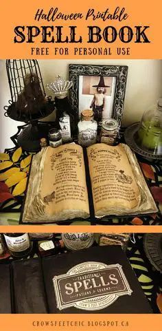 Free Halloween Sign Printables and decorations for your home Witches Spell Book, Potion Jars, Halloween Spell Book, Hocus Pocus Spell Book, Halloween Spells, Halloween Apothecary, Witch Potion, Halloween Printables Free, Witch Spell Book