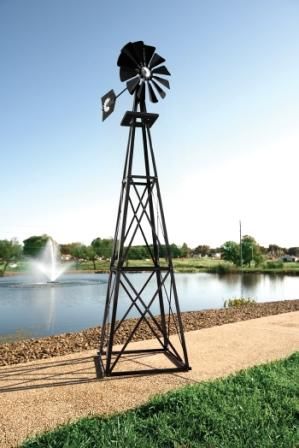 Our Large decorative backyard windmills are an attractive addition to any lawn, backyard, garden or farmstead. Your choice of powder coated to withstand the elements or hot dipped Galvanized steel. Designed with the same high standards as our full scale windmills. Backyard Windmill, Garden Windmill, Windmill Decor, Metal Windmill, Pond Maintenance, Powder Coated Metal, Tower Design, Large Backyard, Water Solutions