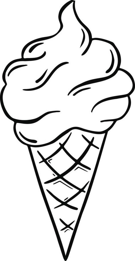 Simple ice cream line icon, doodle vector illustration . Vector illustration Ice Cream Outline, Ice Cream Doodle, Ice Cream Icon, Simple Ice Cream, Ice Cream Illustration, Doodle Vector, Ad Illustration, Custom Neon, Custom Neon Signs