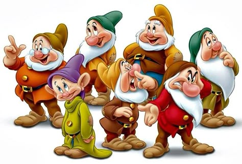 *SEVEN DWARF's ~ Snow White and the Seven Dwarf's, 1937 Snow White Characters, Snow White 7 Dwarfs, Snow White Dwarfs, Hulk Character, Circus Characters, Snow White Seven Dwarfs, Sette Nani, Disney Paintings, 7 Dwarfs