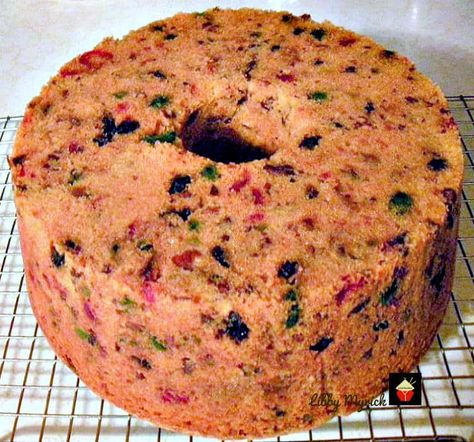 Light Fruit Cake Recipe, Fruit Cake Recipe Easy, Light Fruit Cake, Candied Cherries, Pecan Halves, Fruit Cake Recipe Christmas, Fruit Cake Recipe, Candied Pineapple, Pineapple Glaze