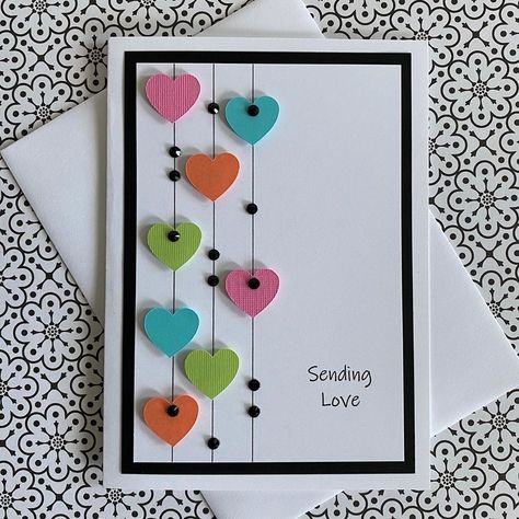 Nancy Holland on Instagram: “Sending Love Birthday Card. www.etsy.com/shop/cardsformore. #etsy #etsyshopping #greetingcards #cardsforalloccasions #birthdaycards…” Birthday Interview, Handmade Greeting Card Designs, Friend Cards, Love Birthday Cards, Homemade Birthday Cards, Colorful Hearts, Creative Birthday, Sending Love, Cards Birthday