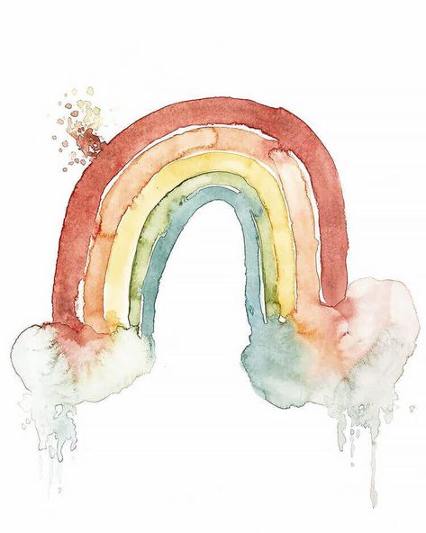 Rainbow Painting Ideas, Water Artwork, Beautiful Dawn, Watercolour Nursery Art, Bible Drawing, Watercolor Birthday Cards, Rainbow Paint, Rainbow Painting, Watercolor Birthday