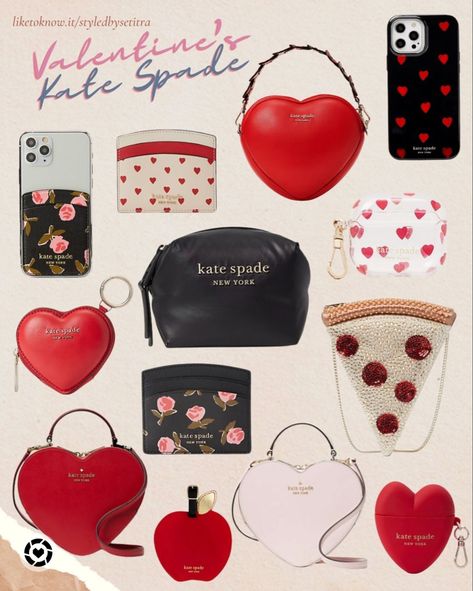 Kate spade Valentine’s Day accessories board Cute Kate Spade Bags, Heart Purse Outfit, Heart Shaped Purse, Heart Wallet, Heart Crossbody Bag, Heart Purse, Purse Outfit, Galentines Party, 3d Heart