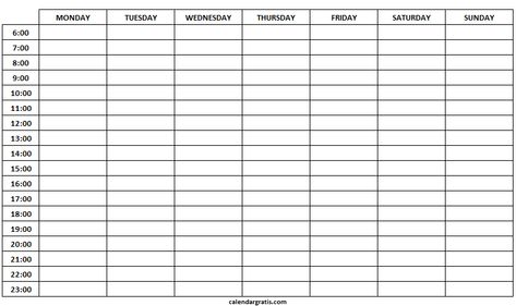 Printable Hourly Schedule Template - 24 Hours Planner Blank Templates gillioplanner #freeprintablemenuplanner. Blank Timetable, List Template Free Printable, Weekly To Do List Template, Living Well Planner, Aesthetic To Do List, School To Do List, Free Weekly Planner Templates, Printable Day Planner, School Supply List