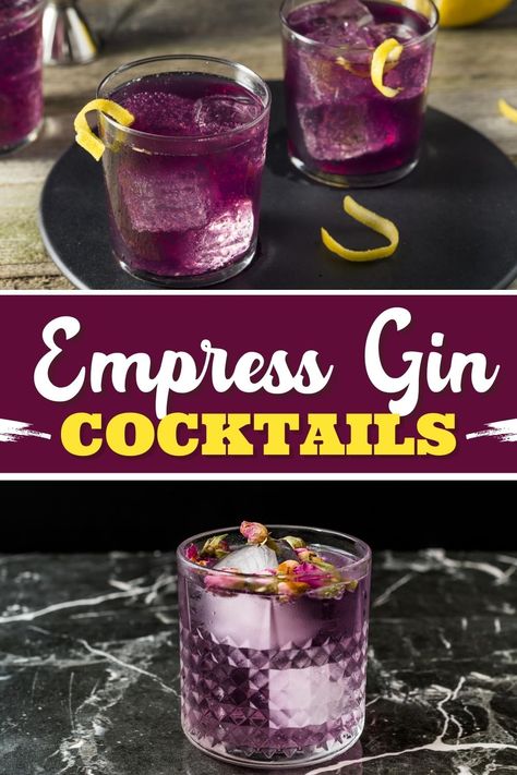 Named for the Fairmont Empress Hotel in Victoria, British Columbia, these Empress gin cocktails are just as beautiful and regal as the hotel itself. Fall Cocktails Empress Gin, Drinks With Empress Gin, Empress Gin Fall Cocktail, Empress Indigo Gin Cocktail, Sweet Gin Cocktails, Empress 1908 Gin Cocktails, Empress Gin Cocktail, Gin Old Fashioned, Coconut Water Cocktail