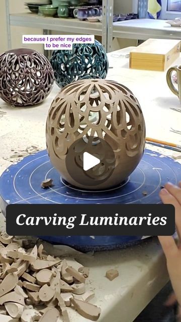 Lyndsey Roberts | Ceramic Arts on Instagram: "Using paper stencils is one of my favorite methods for drawing luminaries. . . . #luminary #luminaries #ceramicsaretrending #potteryartist #potteryarts #ceramicarts #ceramicartworks #processvideo #process #clay #potterystudio #ceramics #ceramicartist #lyndseyroberts #lilacmoonceramics" Luminaries Ceramic, Porcelain Luminaries, Ceramic Candle Holders Ideas, Pottery Luminaries, Ceramic Luminaries, Ceramic Luminary, Halloween Pottery, Surface Decorations, Cement Ideas